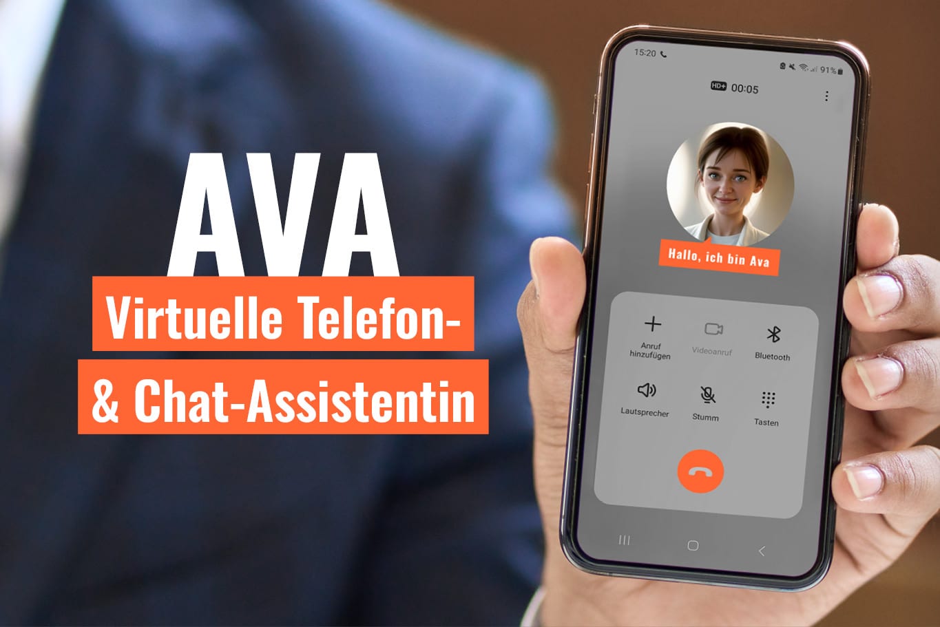 YOUNEA Kundenservice optimieren mit AVA KI Assistenz Handy in der Hand Bild